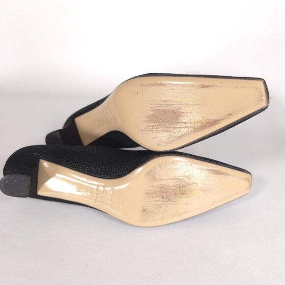 BRUNO MAGLI Women’s HANDMADE IN‎ ITALY Textured LEATHER Heels Black Size 8.5 AA - Picture 7 of 14